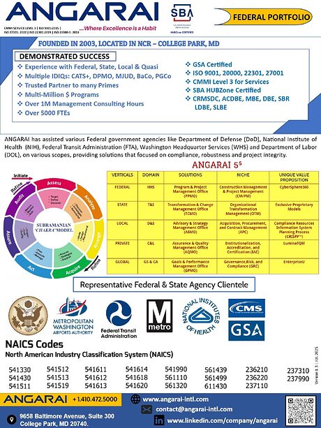 ANGARAI Federal Portfolio capability statement